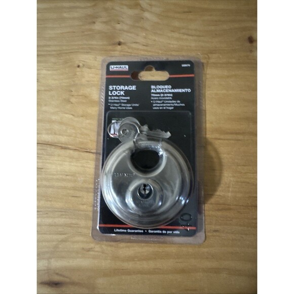 U-Haul Storage Lock Maximum Security 2-3/4in Stainless Steel #02870 Key 4471 - Picture 1 of 2